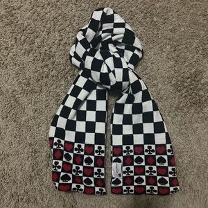 Disney Parks Alice in Wonderland The Red Queen Checkered Scarf w/ Red 60 inches